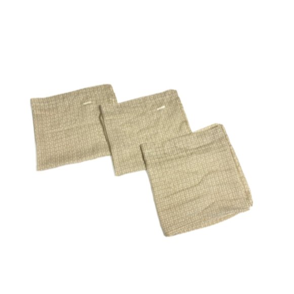 Set 3 Sheer Basketweave Print Valances Curtains Short Sheer Brown White Check - Picture 1 of 4